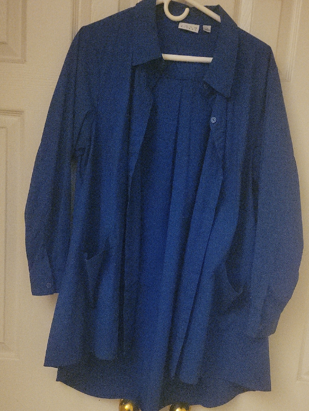 Royal Blue Long Button Front Shirt Jacket